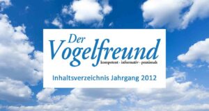 Inhaltsverzeichnis Vogelfreund 2012