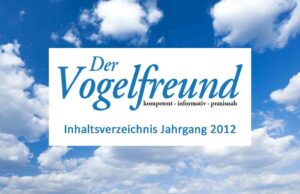 Inhaltsverzeichnis Vogelfreund 2012